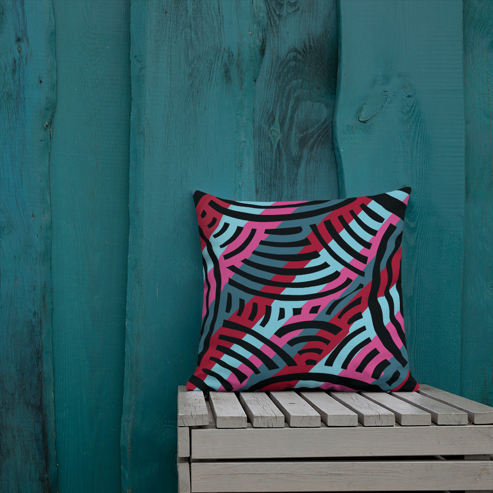 Stripe African Collage Premium Pillow