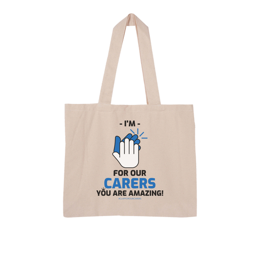 #Clapforourcarers Large Organic Tote Bag - HBS Inspire Me