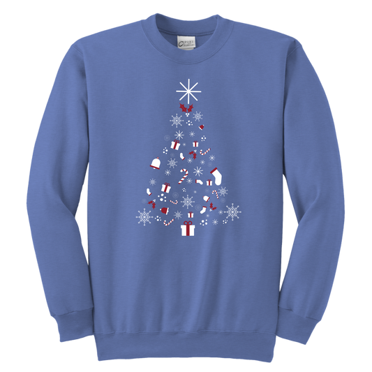 Christmas Tree Youth Crewneck Unisex Sweatshirt (Available in 7 Colours) - HBS Inspire Me