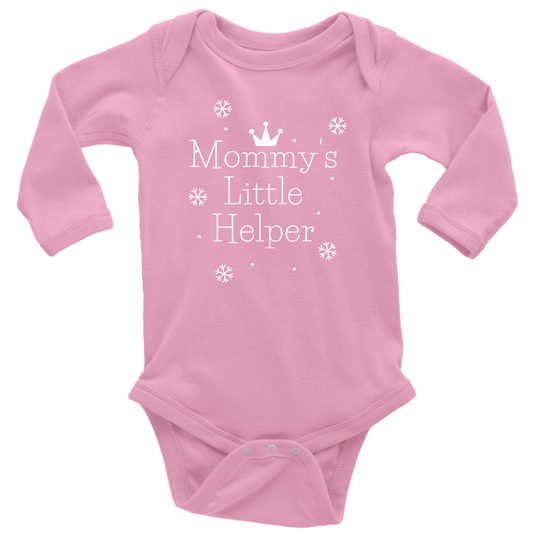 Mommy's Little Helper Long Sleeve Baby Bodysuit (Available in 4 Colors) - HBS Inspire Me