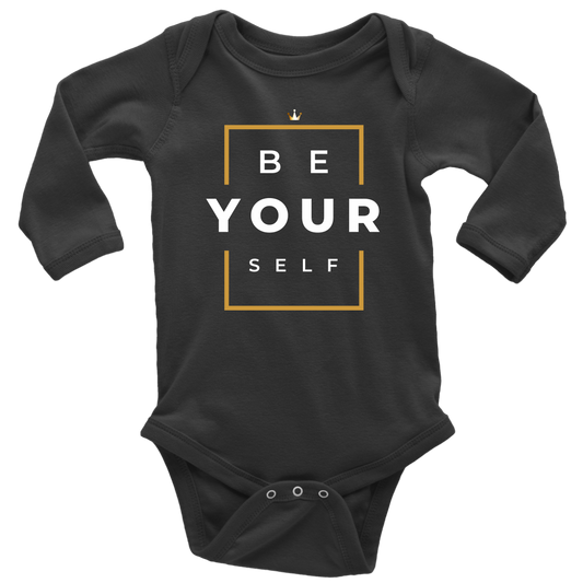 Organic Cotton Be Yourself Long Sleeve Baby Bodysuit - HBS Inspire Me